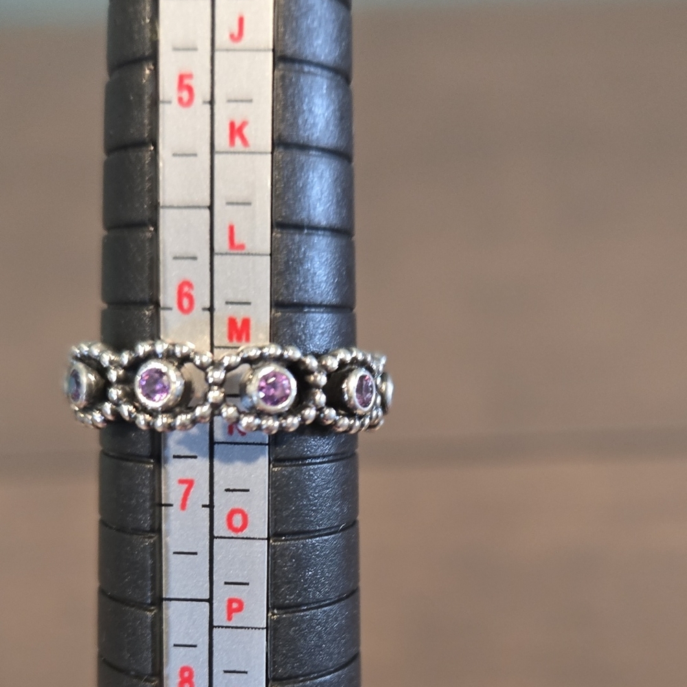 Elegant Silver and Purple Women's Ring